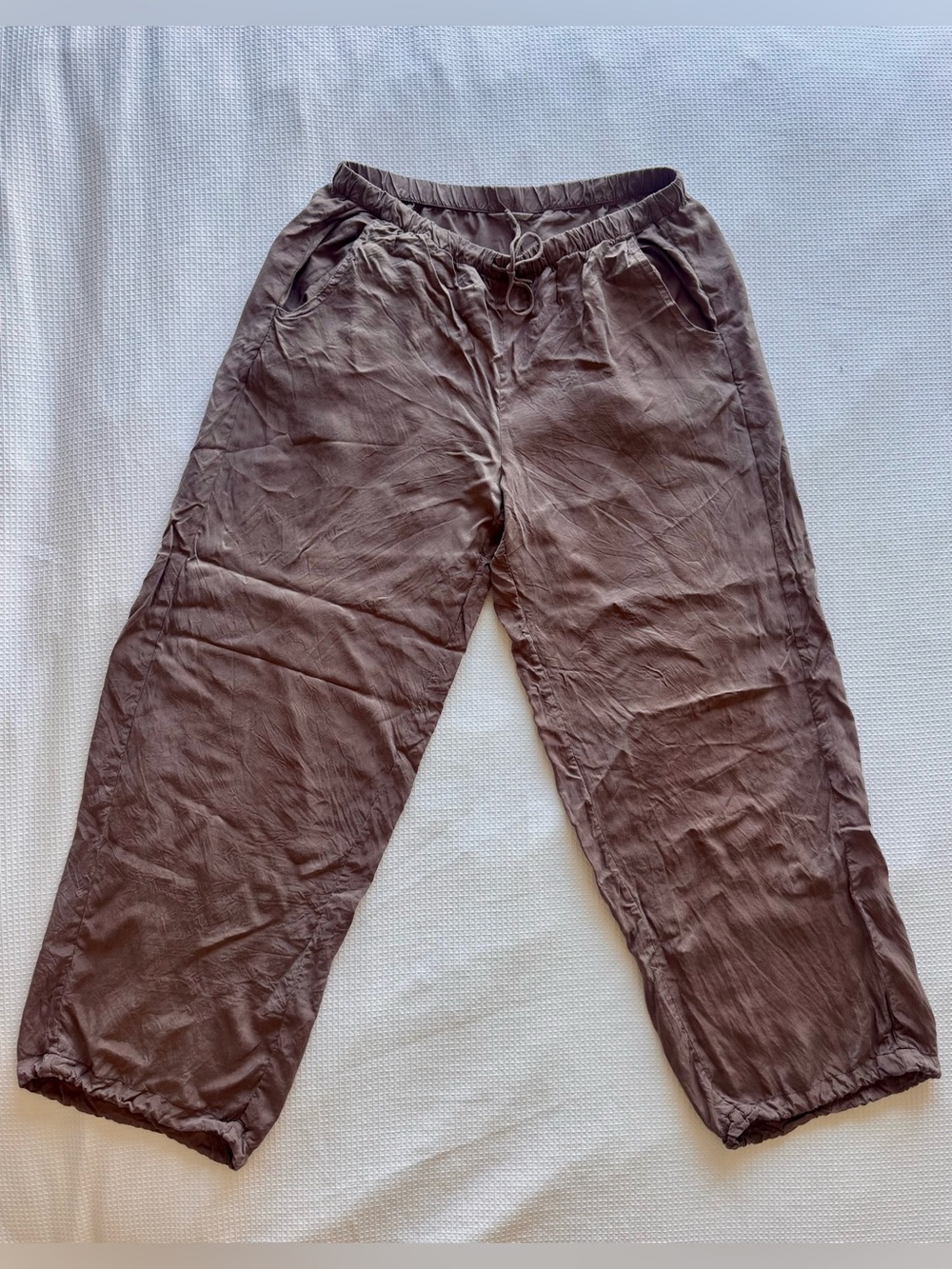 Left On Friday En Route Sport Silk Pants in Taupe